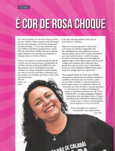 Página da Revista SINPRO Mulher em sua segunda edição. Editorial Eliceuda França.